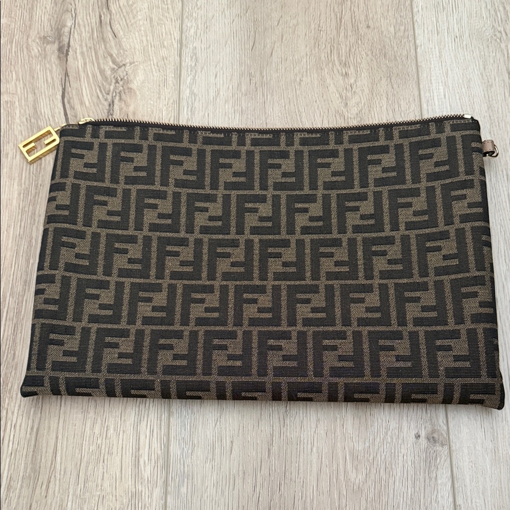 Fendi Black and Brown Laptop Case